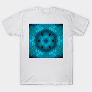 Mosaic Mandala Flower Blue T-Shirt